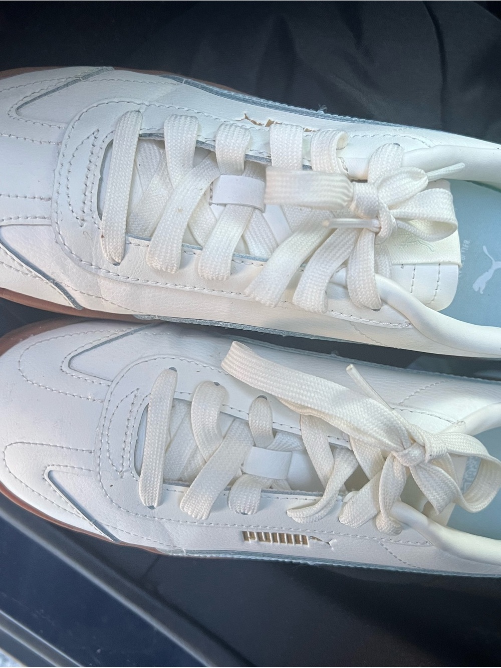 Puma White Sneaker with Light Blue Stripe and Gum Sole - Picture 3 of 10